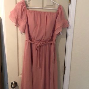 Blush pink bridesmaids dress